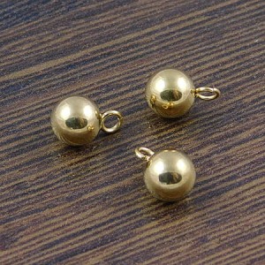 Zawieszka kulka stal nierdzewna 9x6mm złota (1szt.)