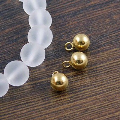 Zawieszka kulka stal nierdzewna 9x6mm złota (1szt.)
