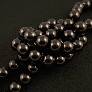 Perełki szklane kulki 6mm czarne (140szt.)
