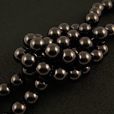 Perełki kulki ze szkła 6mm czarne (140szt.)