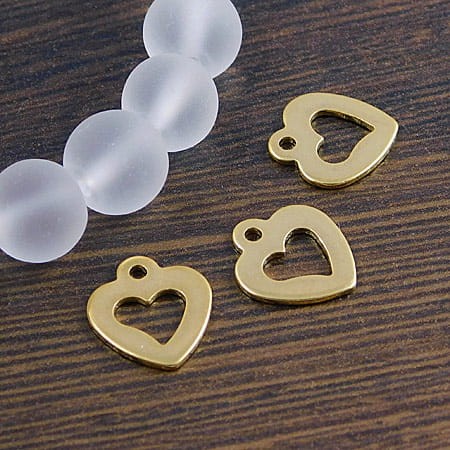 Zawieszka serce stal nierdzewna 11x10mm złota (1szt.)