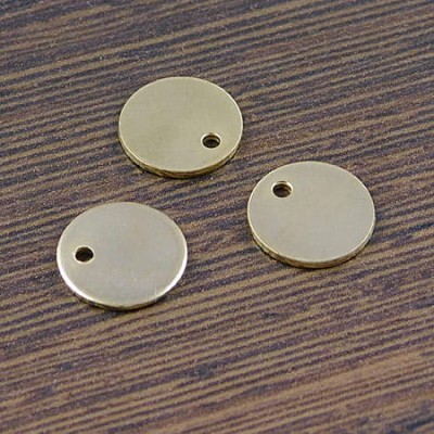 Zawieszka koło stal nierdzewna 10mm złota (1szt.)