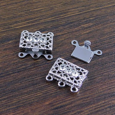 Zapięcie szufladowe z metalu 17x17x5mm ciemne srebrne (1szt.)