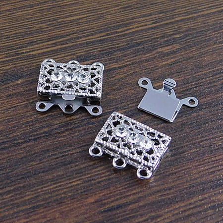 Zapięcie szufladowe z metalu 17x17x5mm ciemne srebrne (1szt.)