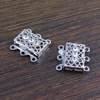 Zapięcie szufladowe z metalu 17x17x5mm ciemne srebrne (1szt.)