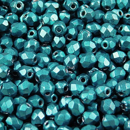 Koraliki Fire Polish ze szkła 3mm Saturated Metallic Shaded Spruce (40szt)