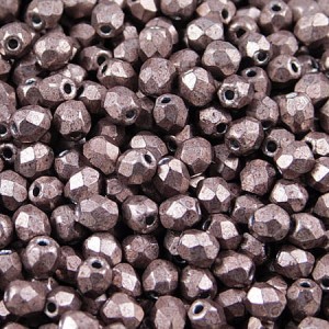Czeskie koraliki szklane Fire Polish 3mm Saturated Metallic Butterum (40szt.)