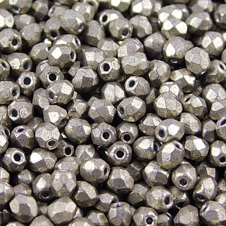 Koraliki Fire Polish ze szkła 3mm Saturated Metallic Hazelnut (40szt.)