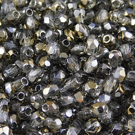 Koraliki Fire Polish ze szkła 3mm Bronze Iris - Black Diamond (40szt.)