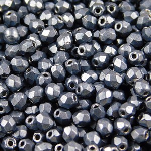 Czeskie koraliki szklane Fire Polish 3mm Saturated Metallic Niagara (40szt.)