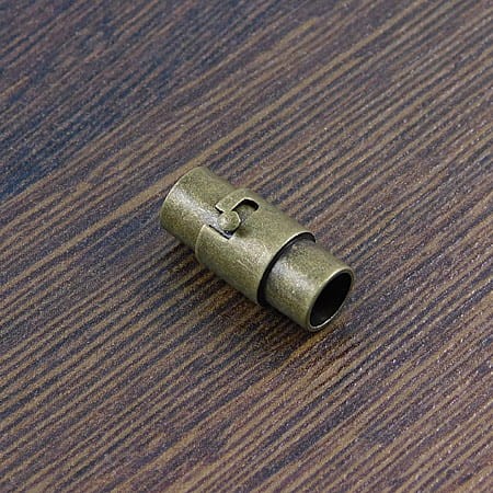 Zapięcie/końcówki magnetyczne z metalu 15x6mm, wew. 4.8mm antyczny brąz (1kpl.)