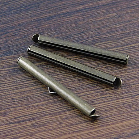 Końcówka wsuwana do bransoletki z metalu 39.5x4mm antyczny brąz (2szt)