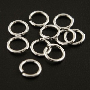 Ogniwko montażowe otwarte mosiężne 7x1mm srebrne (50szt.)