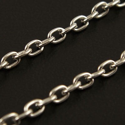 Łańcuszek metalowy 3.5x2.6mm ciemny srebrny (1metr)