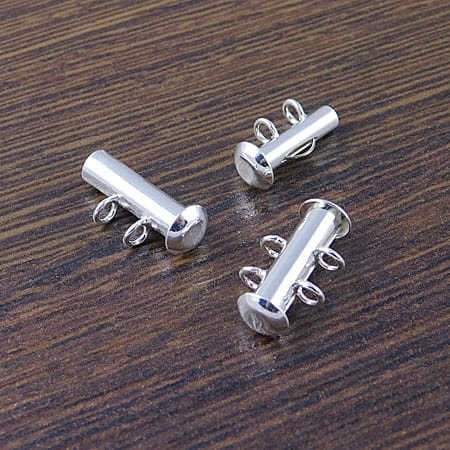 Zapięcie typu slide z metalu 16.5x10.5mm srebrne (1szt.)