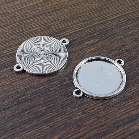 Oprawa/łącznik z metalu do kaboszonów 20mm ciemna srebrna (2szt.)