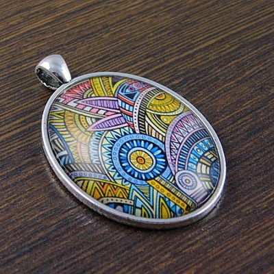 Baza z metalu do kaboszonów 40x30mm ciemna srebrna (1szt.)