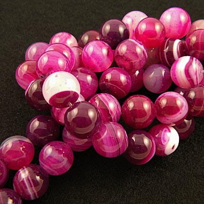 Agat fuksja kulki 8mm (4szt.)
