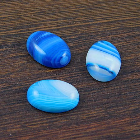 Kaboszon agat niebieski owal 18-19x13x5.5mm (1szt)