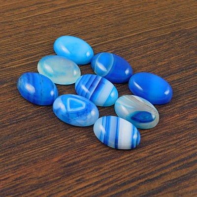Kaboszon agat niebieski owal 18-19x13x5.5mm (1szt)