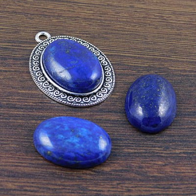 Kaboszon lapis lazuli owal 25-26x18x5.5mm (1szt)