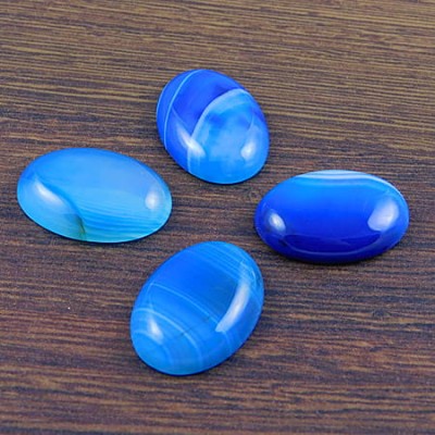 Kaboszon agat niebieski owal 25-26x18x5.5mm (1szt.)