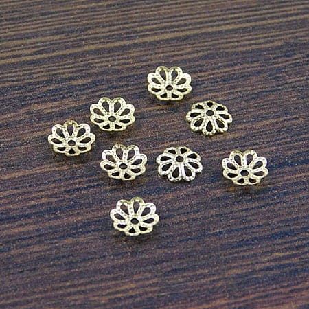 Nakładka z metalu kwiatek 6x1mm złota (20szt)