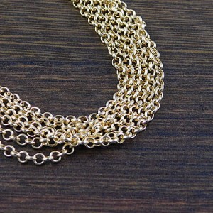 Jasny złoty łańcuszek rolo metalowy okrągły 2.5x0.8mm (1metr)