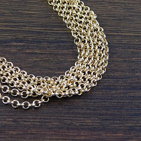 Łańcuszek metalowy okrągły 2.5x0.8mm jasny złoty (1metr)