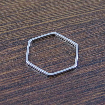 Baza sześciokąt z metalu 22.5x20x1mm ciemna srebrna (4szt)