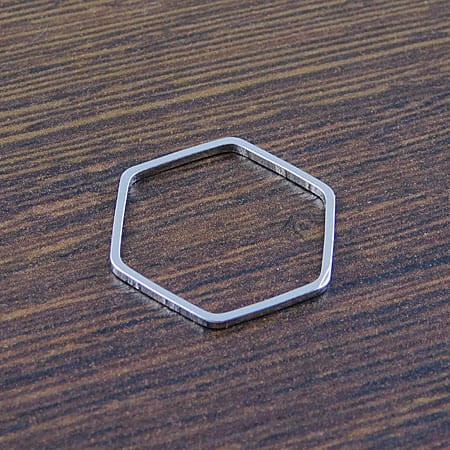 Baza sześciokąt z metalu 22.5x20x1mm ciemna srebrna (4szt)
