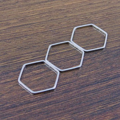 Baza sześciokąt z metalu 22.5x20x1mm ciemna srebrna (4szt)