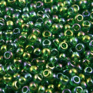 Koraliki TOHO Round 11/0 Trans-Rainbow Grass Green (10g)