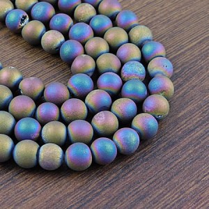 Agat druzy kulki 8mm kolorowy (6szt.)