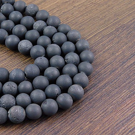 Agat druzy kulki 8mm czarny (6szt)