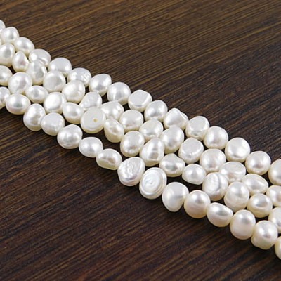 Perła słodkowodna 5-6x3-4mm biała (6szt)