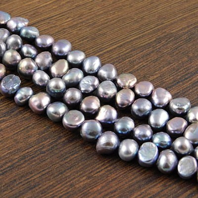 Perła słodkowodna 6-7x5-6mm ciemna szara (6szt.)