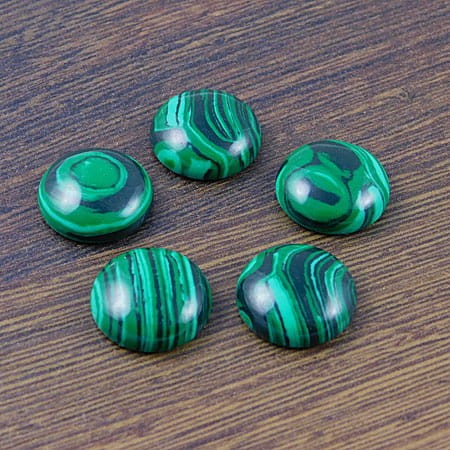 Kaboszon malachit syntetyczny koło 16x6mm (1szt)