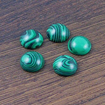 Kaboszon malachit syntetyczny koło 12x5mm (1szt.)