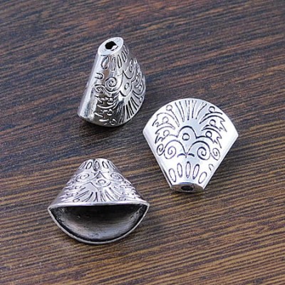 Nakładka zdobiona z metalu 19.5x18mm srebrna (2szt)