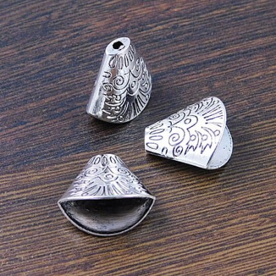 Nakładka zdobiona z metalu 19.5x18mm srebrna (2szt)