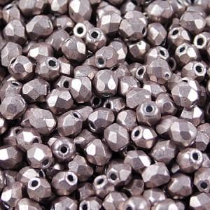Czeskie koraliki szklane Fire Polish 4mm Saturated Metallic Pale Dogwood (40szt.)