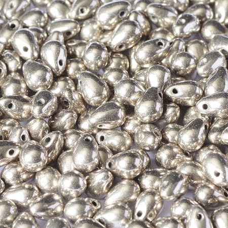 Koraliki Teardrop ze szkła 6x4mm Jet Argentic Full (20szt)