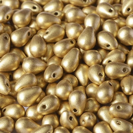 Koraliki Teardrop ze szkła 6x4mm Aztec Gold (20szt.)