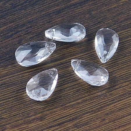 Zawieszka łezka ze szkła 16x9mm przezroczysta (1szt.)