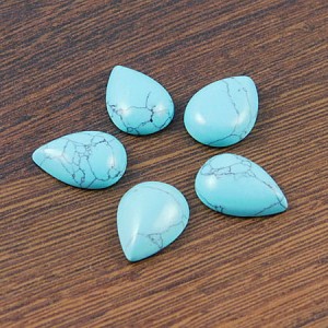 Kaboszon turkus syntetyczny łza 17.5x12.5x5mm (1szt)