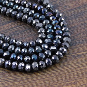 Oponki fasetowane ze szkła 6x4.5mm ciemny brąz (20szt)