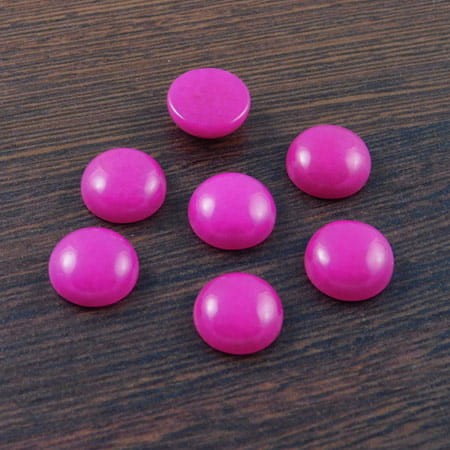 Kaboszon jadeit fuksja koło 12x5mm (1szt.)