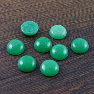 Kaboszon jadeit zielony koło 12x5mm (1szt.)