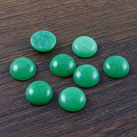Kaboszon jadeit zielony koło 12x5mm (1szt.)